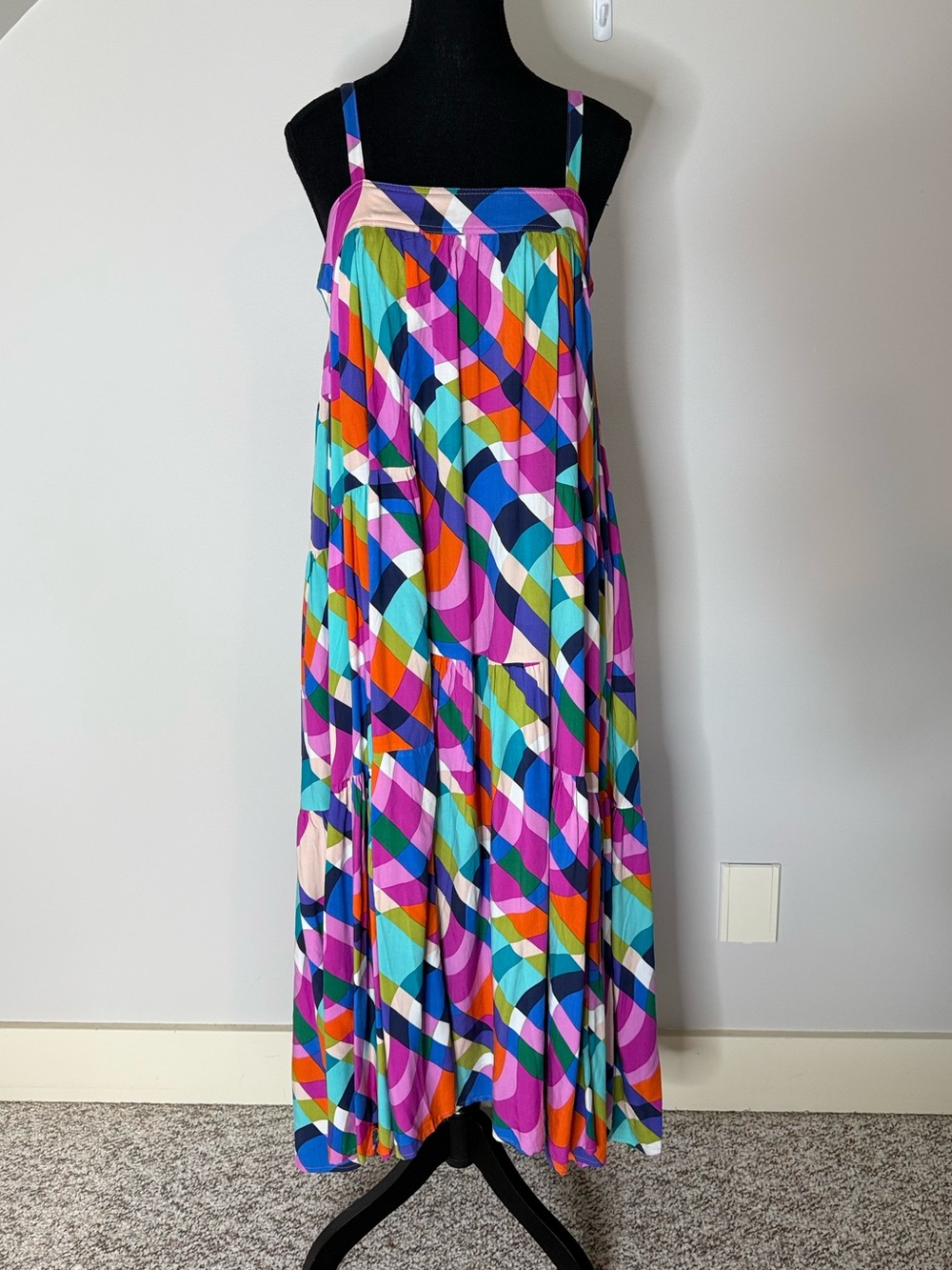 ABEL THE LABEL ANTHROPOLOGIE Oversized Trapeze Baby Doll Maxi Dress Size Medium - Picture 5 of 12